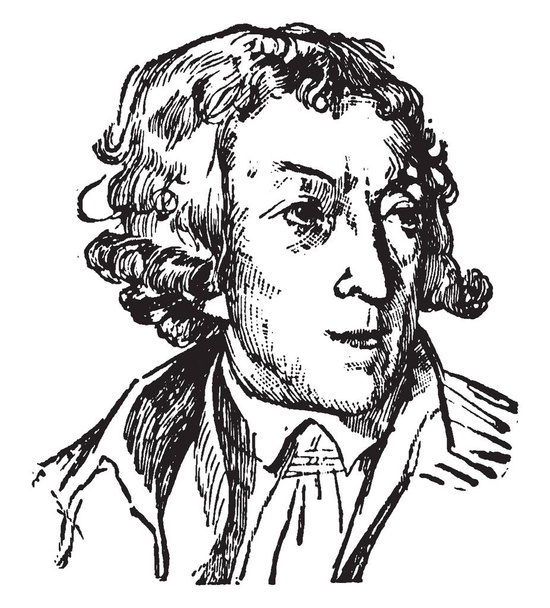 ホレス ・ ウォルポール、(オックスフォードの伯爵)、1717-1797、彼は英語の美術史家、古物とホイッグ党の政治家、ビンテージ ライン描画または彫刻の図 - ベクター画像