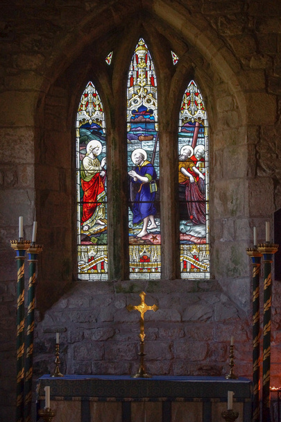 Régi festett üveg ablak - Matthew 4:19 - Fotó, kép