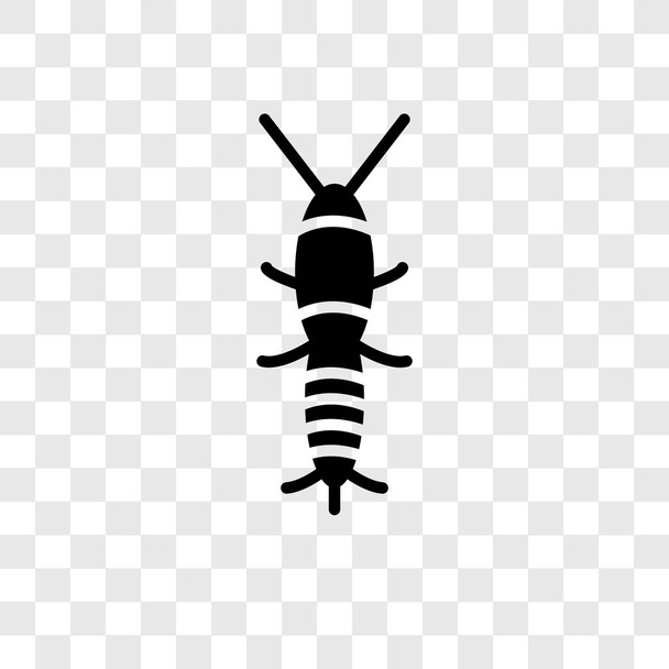 Silverfish vector icon isolated on transparent background, Silverfish transparency logo concept - Vector, Image