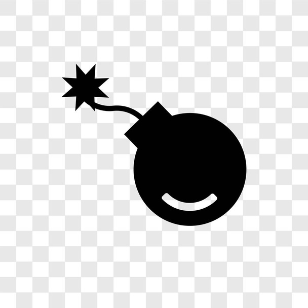 Bomben-Vektor-Symbol isoliert auf transparentem Hintergrund, Bomben-Transparenz-Logo-Konzept - Vektor, Bild