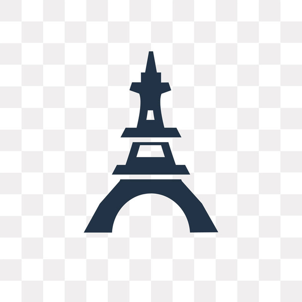 Eiffel tower wektor ikona na białym tle na przezroczystym tle, Eiffel tower przejrzystość koncepcji mogą być używane sieci web i mobilnych - Wektor, obraz