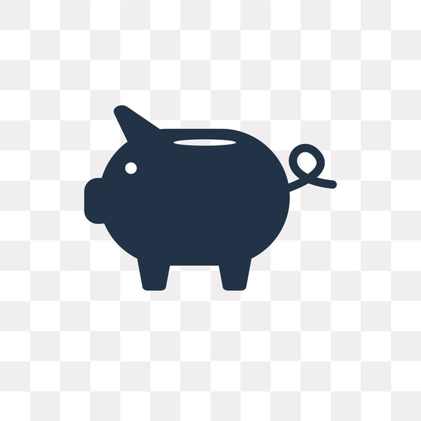 Piggy bank vector icon isolated on transparent background, Piggy bank transparency concept can be used web and mobile - Vector, Image