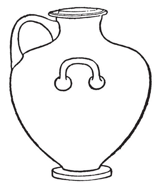 Kalpis Greek Vase is a type of Greek pottery, its used for carrying water, vintage line drawing or engraving. - Vector, Image