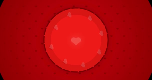 Transition animation with the love theme. Footage transition with many hearts on red tones colors. Can be used on mothers day, valetines day, demonstration of love. 2D animation.  - Footage, Video
