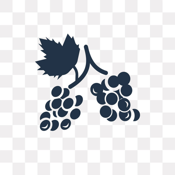 Ícone vetorial de uvas isolado em fundo transparente, conceito de transparência de uvas pode ser usado na web e móvel
 - Vetor, Imagem