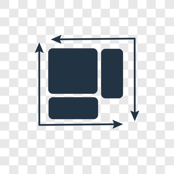Dimensie vector pictogram geïsoleerd op transparante achtergrond, dimensie transparantie logo concept - Vector, afbeelding