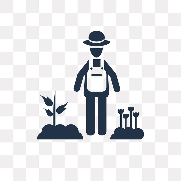 Zahradník s izolované na průhledné pozadí, zahradník s konceptem transparentnosti klobouk klobouk vektorové ikony mohou být použity webové a mobilní - Vektor, obrázek
