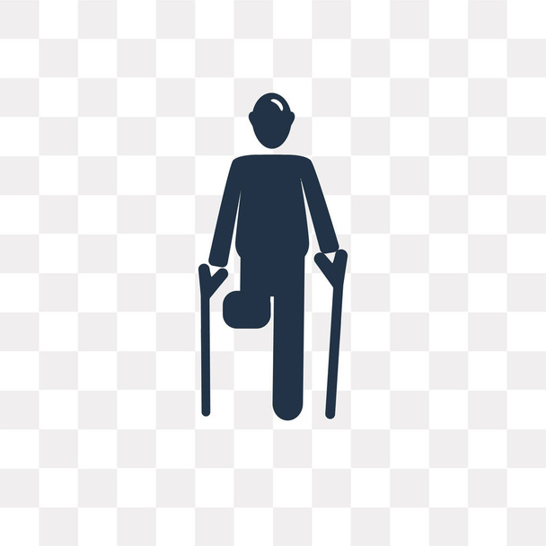 broken leg vector icon isolated on transparent background, broken leg transparency concept can be used web and mobile - Vector, Image