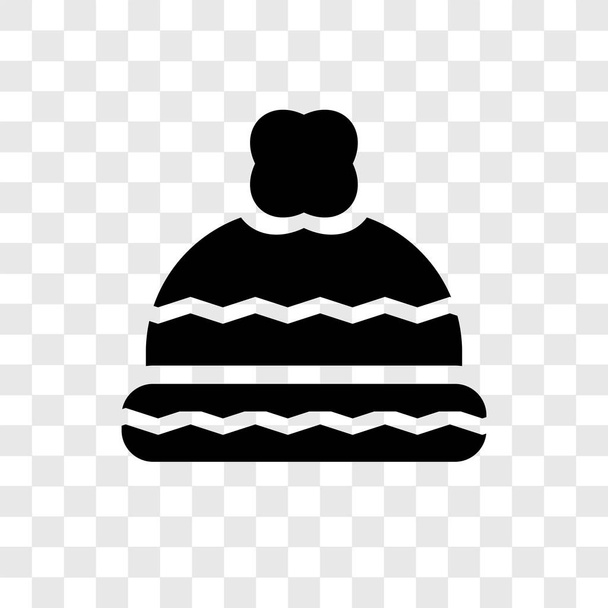 Invierno icono de vector sombrero aislado sobre fondo transparente, concepto de logotipo de transparencia sombrero de invierno
 - Vector, imagen