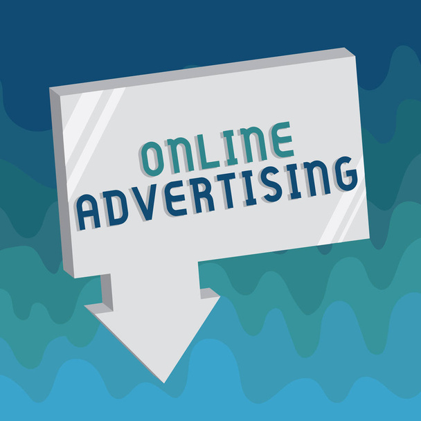 Text rukopisu Online reklama. Koncept znamená internetový marketing pro propagaci produktů a služeb - Fotografie, Obrázek