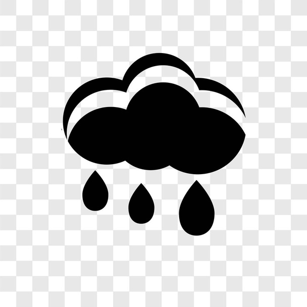 Deszcz wektor ikona na białym tle na przezroczystym tle, koncepcja logo przejrzystości deszcz - Wektor, obraz