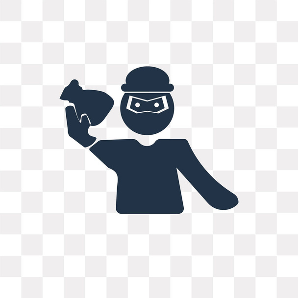 Robbery vector icon isolated on transparent background, Robbery transparency concept can be used web and mobile - Vector, Image