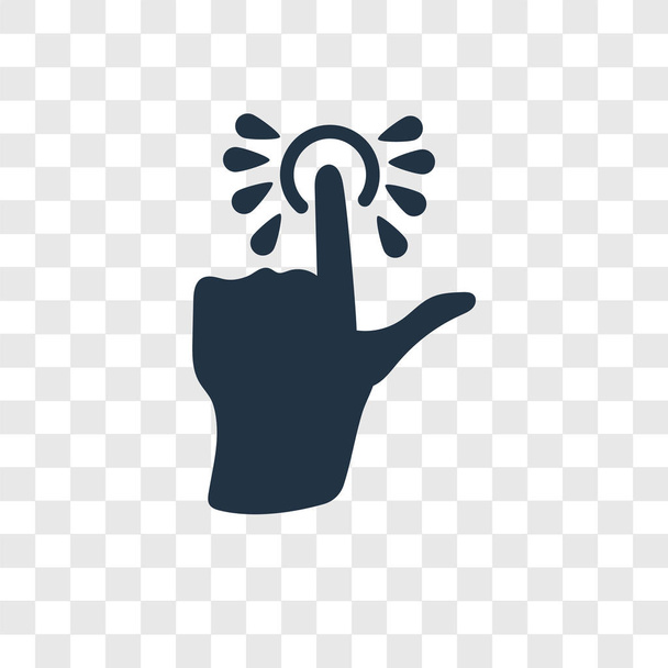 Saydam arka plan üzerinde düğmeye dokunun şeffaflık logo kavramı izole düğme vektör simgesine dokunun - Vektör, Görsel