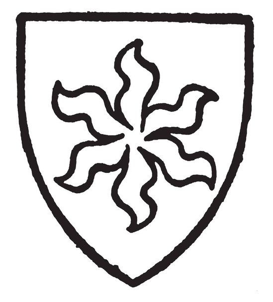ingilby of yorkshire bohrte Zobel ein Sternsilber, Vintage-Linienzeichnung oder Gravierillustration. - Vektor, Bild