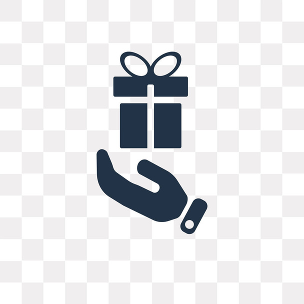Gift vector icon isolated on transparent background, Gift transparency concept can be used web and mobile - Vektor, kép