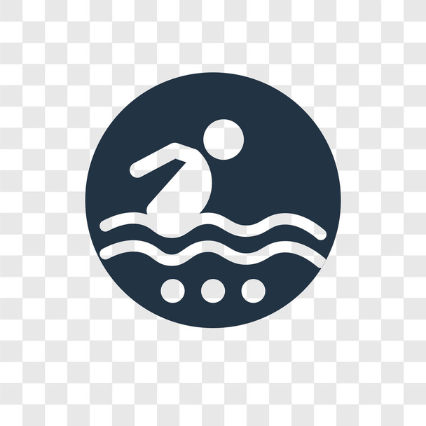スイミング ベクトル アイコンなし、透明な背景に分離ではない泳ぎに透過性ロゴのコンセプト - ベクター画像