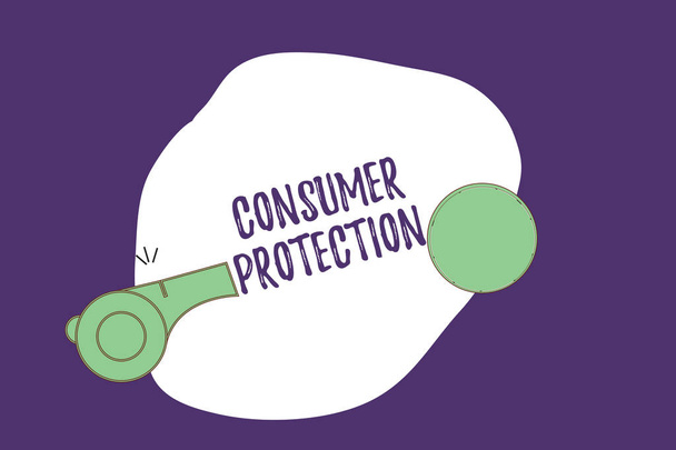 Eine schriftliche Notiz zeigt den Verbraucherschutz. Geschäftsfotos mit Gesetzen zum fairen Handel zum Schutz der Verbraucherrechte - Foto, Bild