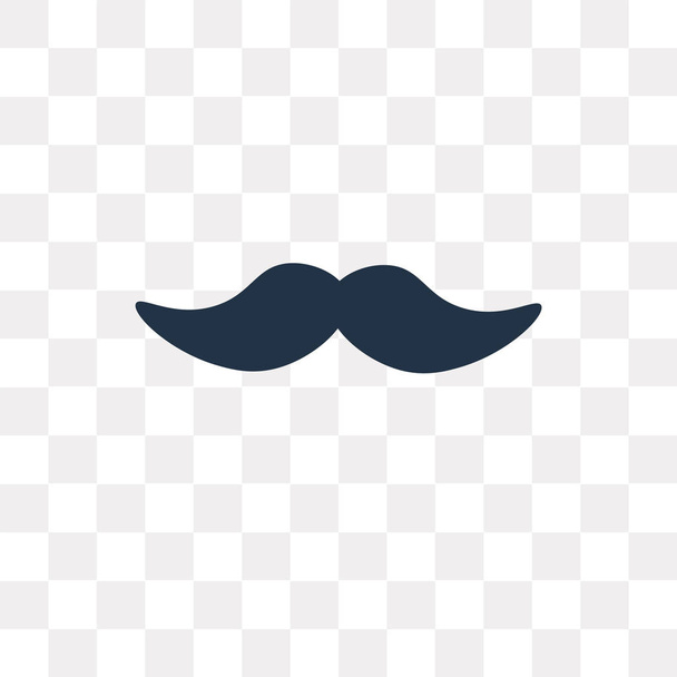 Moustache vector icon isolated on transparent background, Moustache transparency concept can be used web and mobile - Vektori, kuva