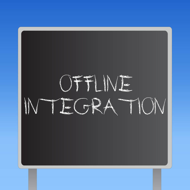 Rukopis textu Offline Integration. Koncept znamená první triáda marketingové televize Tisk a venkovní - Fotografie, Obrázek
