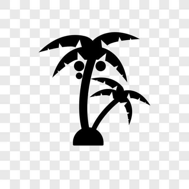 Palm boom vector pictogram geïsoleerd op transparante achtergrond, Palm tree transparantie logo concept - Vector, afbeelding