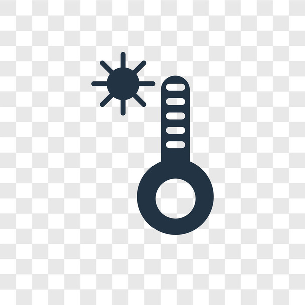 Temperatuur vector pictogram geïsoleerd op transparante achtergrond, temperatuur transparantie logo concept - Vector, afbeelding