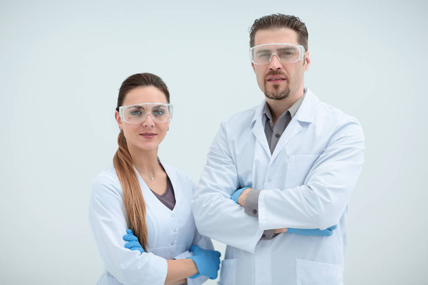portrait of two scientists biologists - Photo, image
