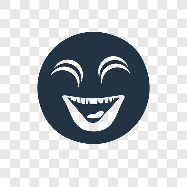 Szczęśliwy wektor ikona na białym tle na przezroczystym tle, koncepcja logo Happy przejrzystości - Wektor, obraz