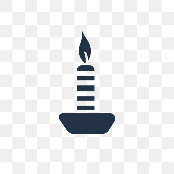 Candle vector icon isolated on transparent background, Candle transparency concept can be used web and mobile - Vector, Image