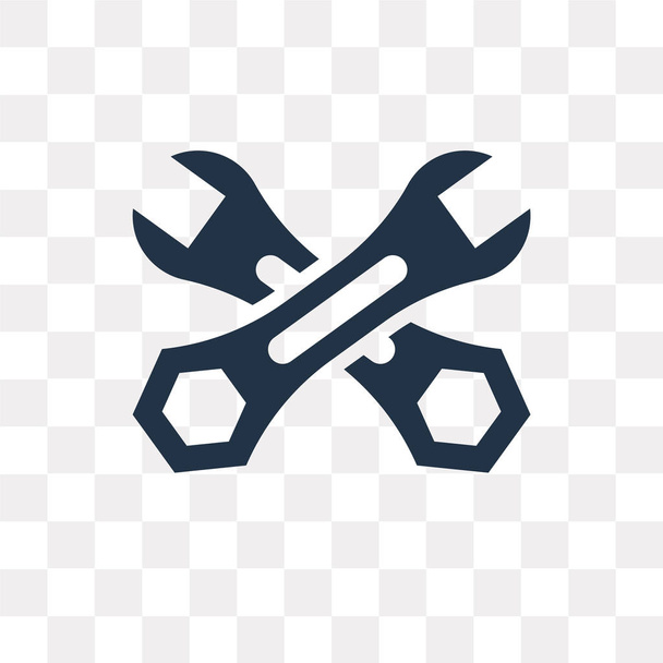 Wrench vector icon isolated on transparent background, Wrench transparency concept can be used web and mobile - Vector, Image