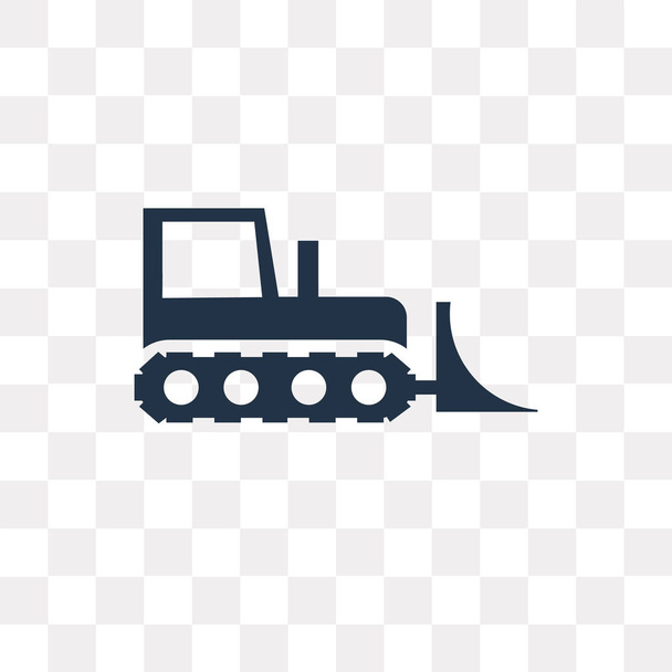 Bulldozer Vektor-Symbol auf transparentem Hintergrund isoliert, Bulldozer Transparenzkonzept kann Web-und mobile verwendet werden - Vektor, Bild