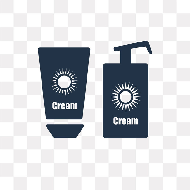 Sun cream vector icon isolated on transparent background, Sun cream transparency concept can be used web and mobile - Vector, Image