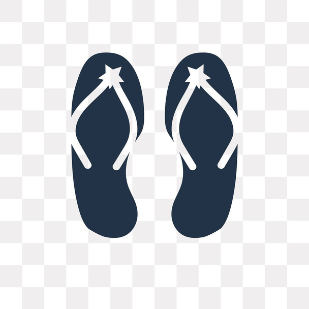 Flip flops vector icon isolated on transparent background, Flip flops transparency concept can be used web and mobile - Vector, Image