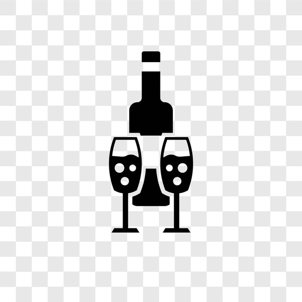 Víno vektorové ikony izolované na průhledné pozadí, koncept loga vína transparentnosti - Vektor, obrázek