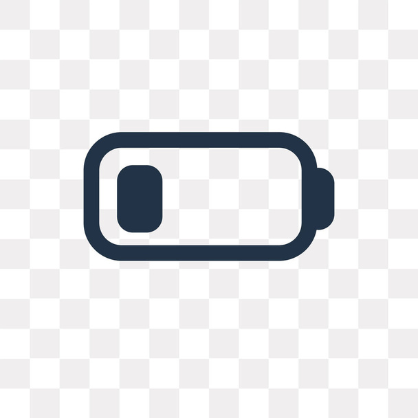 Icône de vecteur de batterie faible isolé sur fond transparent, concept de transparence de batterie faible peut être utilisé web et mobile
 - Vecteur, image