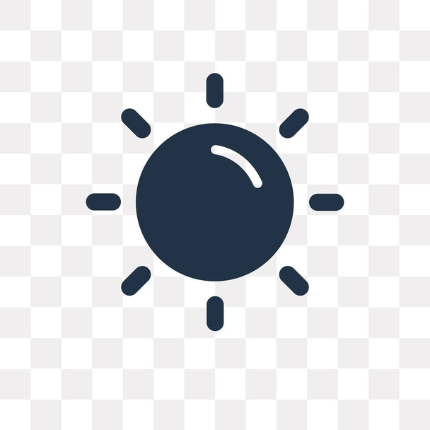 Sonnenvektorsymbol isoliert auf transparentem Hintergrund, Sonnentransparenzkonzept kann im Web und mobil genutzt werden - Vektor, Bild