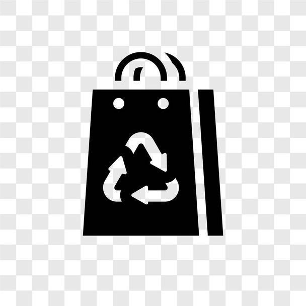 リサイクル バッグ ベクトルのアイコンが透明な背景、リサイクル バッグ透過性ロゴをコンセプトに分離 - ベクター画像