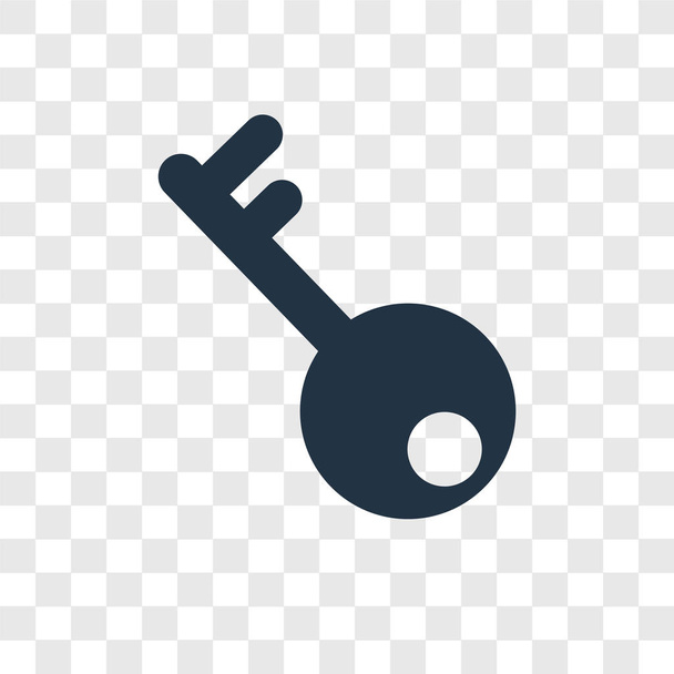 Schlüsselvektorsymbol isoliert auf transparentem Hintergrund, Schlüsseltransparenz-Logo-Konzept - Vektor, Bild