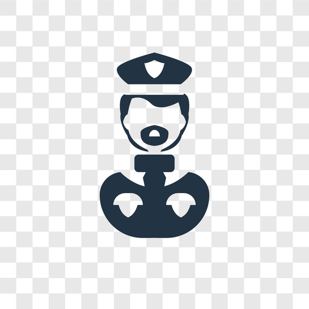 Policeman vector icon isolated on transparent background, Policeman transparency logo concept - Vector, Image