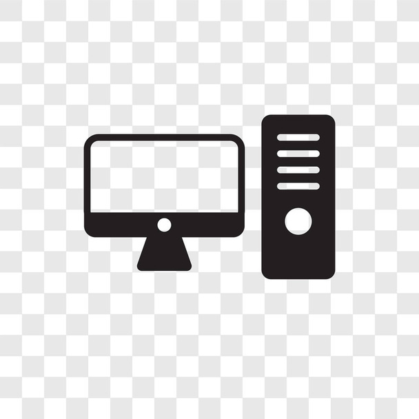 Desktop-Computer-Vektor-Symbol isoliert auf transparentem Hintergrund, Desktop-Computer Transparenz Logo-Konzept - Vektor, Bild