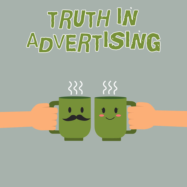手書きテキスト広告で真実を書きます。概念の実践正直広告宣伝プロパガンダの意味 - 写真・画像