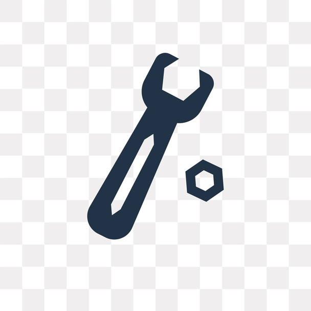 Wrench and Gear vector icon isolated on transparent background, Wrench and Gear transparency concept can be used web and mobile - Vector, Image