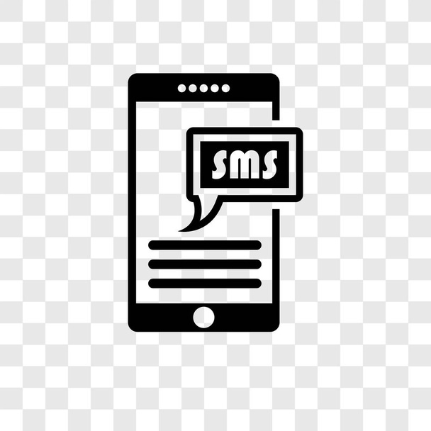 SMS ikonu v módní design stylu. SMS ikonu izolované na průhledné pozadí. SMS vektorové ikony jednoduché a moderní byt symbol pro webové stránky, mobilní, logo, app, Ui. SMS ikonu vektorové ilustrace, Eps10. - Vektor, obrázek