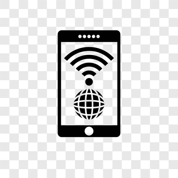 wireless internet icon in trendy design style. wireless internet icon isolated on transparent background. wireless internet vector icon simple and modern flat symbol for web site, mobile, logo, app, UI. - Vector, Image