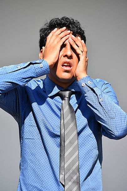 Stressful Business Man Wearing Tie - Фото, изображение