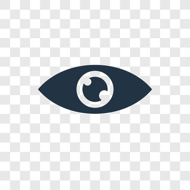 икона глаз в модном стиле дизайна. иконка глаза изолирована на прозрачном фоне. иконка вектора глаз простой и современный плоский символ для веб-сайта, мобильного телефона, логотипа, приложения, пользовательского интерфейса. векторная иллюстрация, EPS10
. - Вектор,изображение