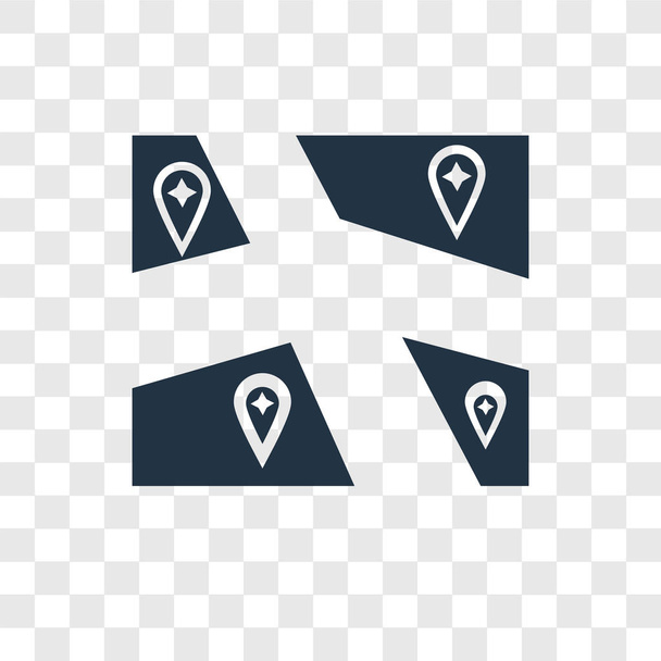 Χάρτης εικονίδιο στην μοντέρνα στυλ σχεδιασμού. εικονίδιο χάρτη που απομονώνονται σε διαφανές φόντο. χάρτη διάνυσμα απλή και μοντέρνα επίπεδη σύμβολο εικονίδιο για την ιστοσελίδα, λογότυπο, mobile app, Ui. Χάρτης εικονίδιο διανυσματικά εικονογράφηση, Eps10. - Διάνυσμα, εικόνα