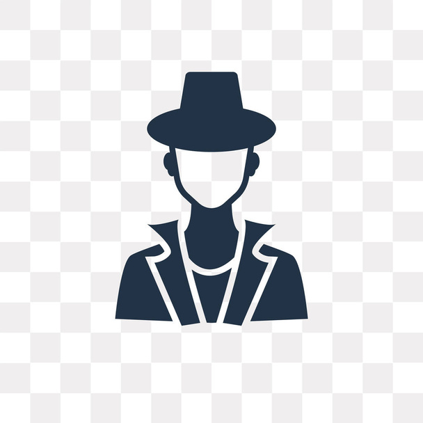 Detective vector icon isolated on transparent background, Detective transparency concept can be used web and mobile - Vector, Image