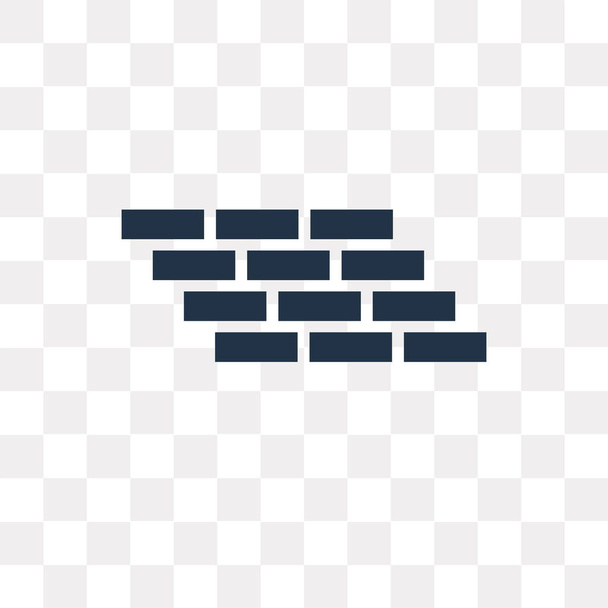 Brick wall vector icon isolated on transparent background, Brick wall transparency concept can be used web and mobile - Vector, Image