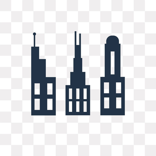 Buildings vector icon isolated on transparent background, Buildings transparency concept can be used web and mobile - Vector, Image