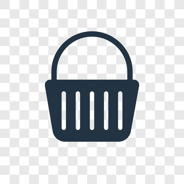 shopping basket icon in trendy design style. shopping basket icon isolated on transparent background. shopping basket vector icon simple and modern flat symbol for web site, mobile, logo, app, UI. shopping basket icon vector illustration, EPS10. - Vector, Image